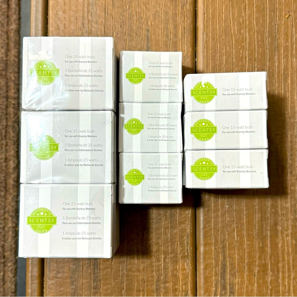 SCENTSY BULBS. PKG OF 3-25 watt 12$ PKG OF 3-20 watt 9$ PKG OF 3-15 watt 6$